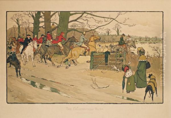 The Followfield Hunt Oil Painting by Cecil Charles Aldin