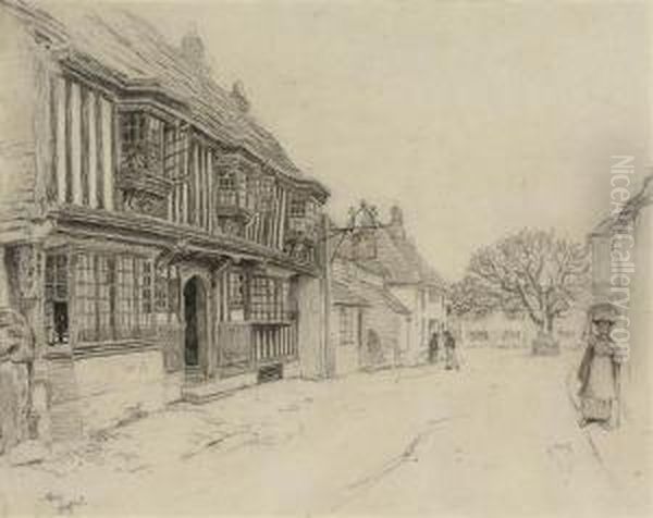 The Star Inn, Alfriston, Sussex Oil Painting by Cecil Charles Aldin