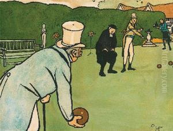 Le Jeu De Boules Oil Painting by Cecil Charles Aldin