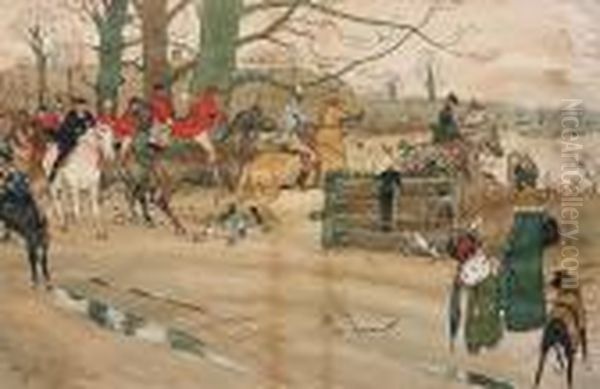 Setting Out; The Kill; The Hunt Dinner Oil Painting by Cecil Charles Aldin