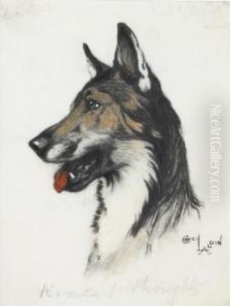 Study Of An Alsatian Oil Painting by Cecil Charles Aldin