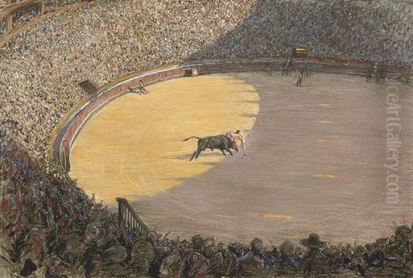 The Bull Fight Oil Painting by Cecil Charles Aldin