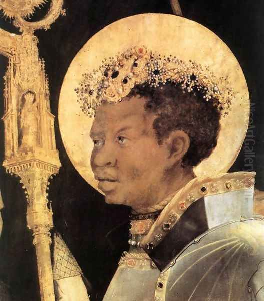 Meeting of St Erasm and St Maurice (detail 2) 1517-23 Oil Painting by Matthias Grunewald (Mathis Gothardt)