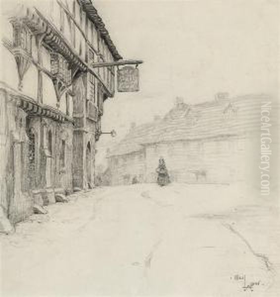 The George Inn, Norton St. Philip Oil Painting by Cecil Charles Aldin