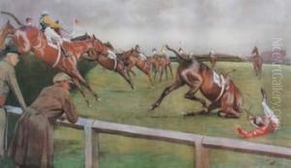 Jumping The Fence Oil Painting by Cecil Charles Aldin