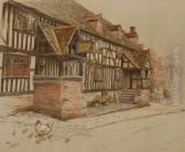 Timber Framedinn Oil Painting by Cecil Charles Aldin