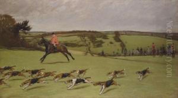 J. Ashton Radcliffe, M.f.h., Hunting With The South Dorset Hunt Oil Painting by Cecil Charles Aldin