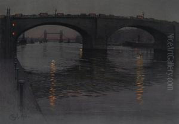 Tower Bridge, Evening Oil Painting by Cecil Charles Aldin