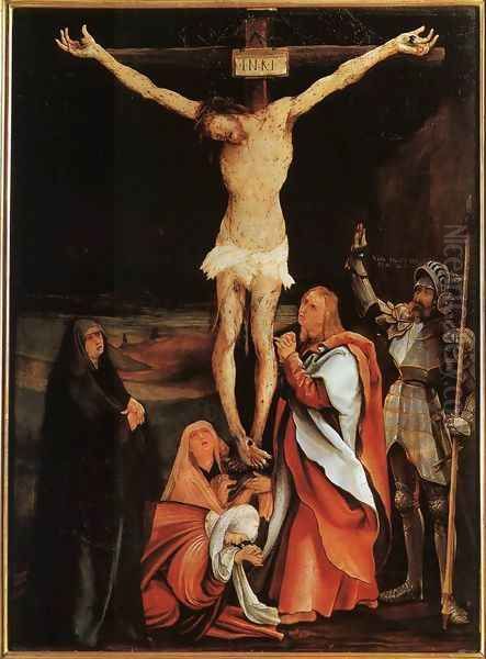 The Crucifixion c. 1501 Oil Painting by Matthias Grunewald (Mathis Gothardt)