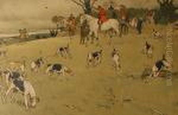 Hunting Scene Oil Painting by Cecil Charles Aldin