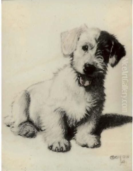 A Sealyham Terrier Oil Painting by Cecil Charles Aldin