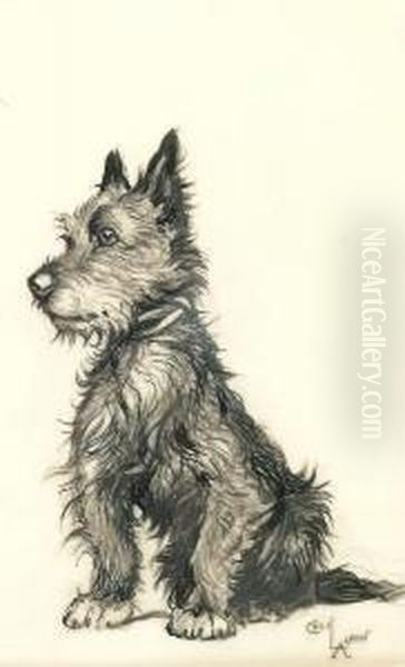 A Cairn Terrier Oil Painting by Cecil Charles Aldin