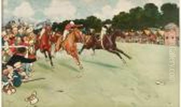 Exceptionnelle Et Tres Rare Aquarelle Originale Signee Et Datee
 1901 En Bas A Gauche. Oil Painting by Cecil Charles Aldin