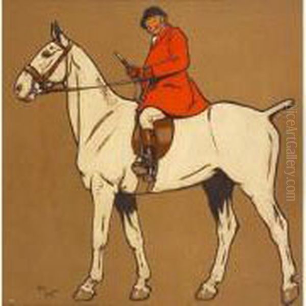 Cavalier A Cheval. Oil Painting by Cecil Charles Aldin