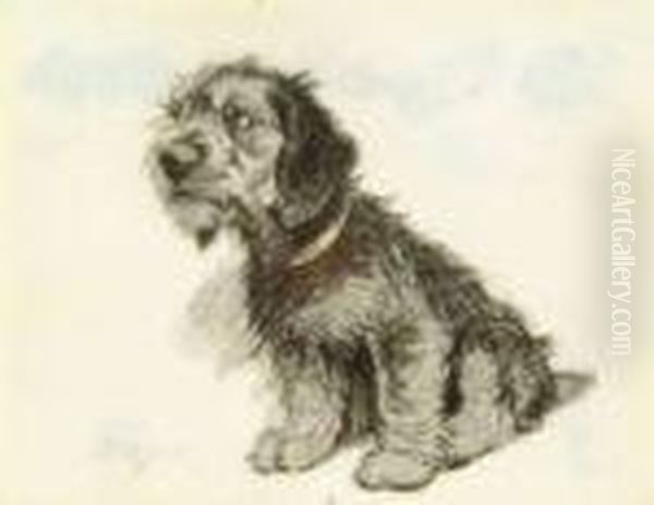 Studyof A Terrier Oil Painting by Cecil Charles Aldin