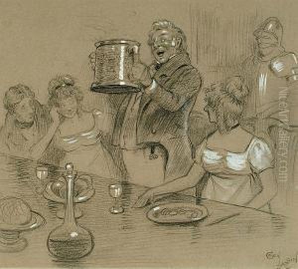 The Toast Oil Painting by Cecil Charles Aldin