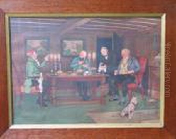 Apres La Chasse Et Le Diner Oil Painting by Cecil Charles Aldin