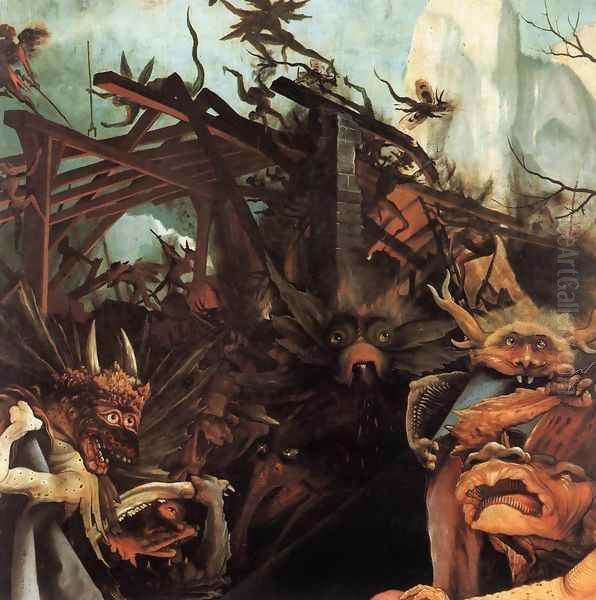 The Temptation of St Antony (detail 2) c. 1515 Oil Painting by Matthias Grunewald (Mathis Gothardt)