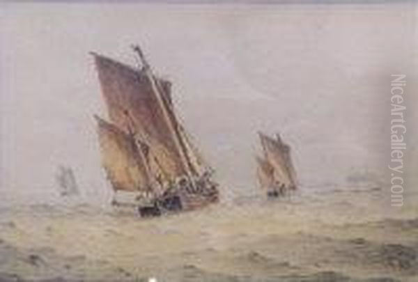 Fishing Fleet Oil Painting by Frederick James Aldridge