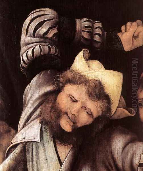 The Mocking of Christ (detail 1) 1503 Oil Painting by Matthias Grunewald (Mathis Gothardt)