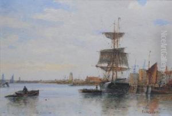 Shoreham Harbour, Near Oil Painting by Frederick James Aldridge