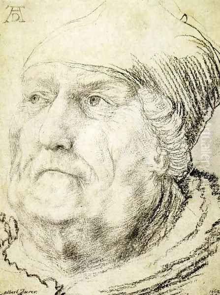 Head of an Old Man c. 1525 Oil Painting by Matthias Grunewald (Mathis Gothardt)