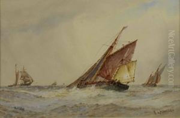 Shipping In A Breeze Oil Painting by Frederick James Aldridge