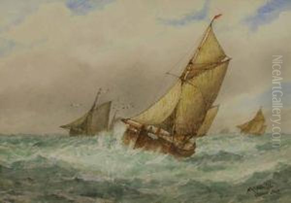 Ostende Boats Oil Painting by Frederick James Aldridge