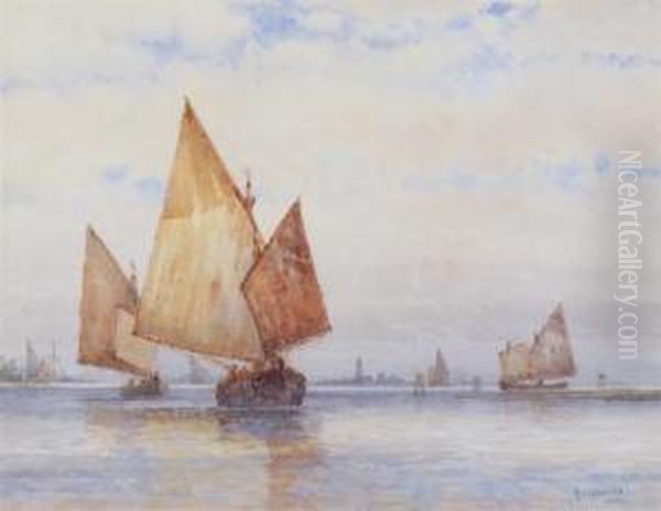 On The Lagunes, Venice Oil Painting by Frederick James Aldridge