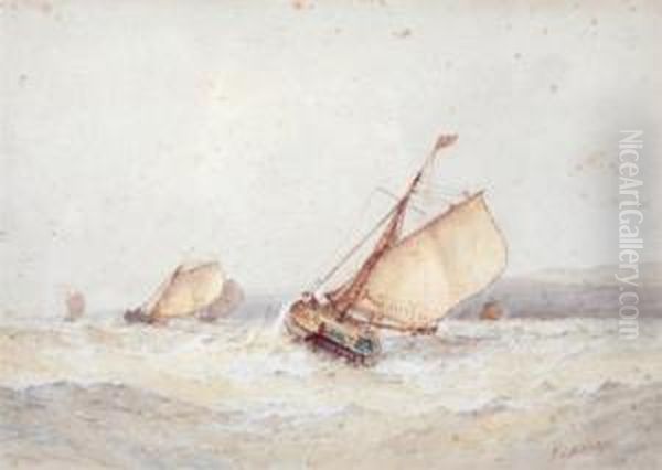 Rough Sea Oil Painting by Frederick James Aldridge