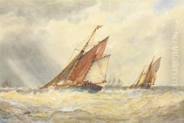 Ramsgate Trawlers Oil Painting by Frederick James Aldridge