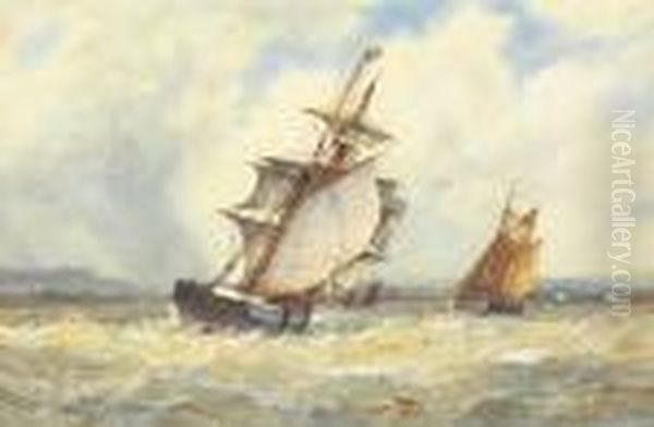 Off Shoreham Oil Painting by Frederick James Aldridge