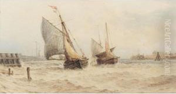 Entering Harbour Oil Painting by Frederick James Aldridge