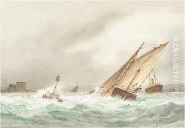 Shipping Off Hurst Castle Oil Painting by Frederick James Aldridge