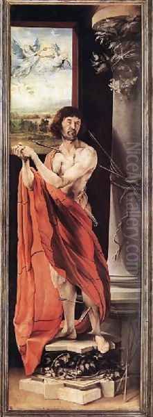 St Sebastian c. 1515 Oil Painting by Matthias Grunewald (Mathis Gothardt)