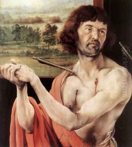 St Sebastian (detail 1) c. 1515 Oil Painting by Matthias Grunewald (Mathis Gothardt)