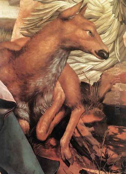 Sts Paul and Antony in the Desert (detail 2) c. 1515 Oil Painting by Matthias Grunewald (Mathis Gothardt)