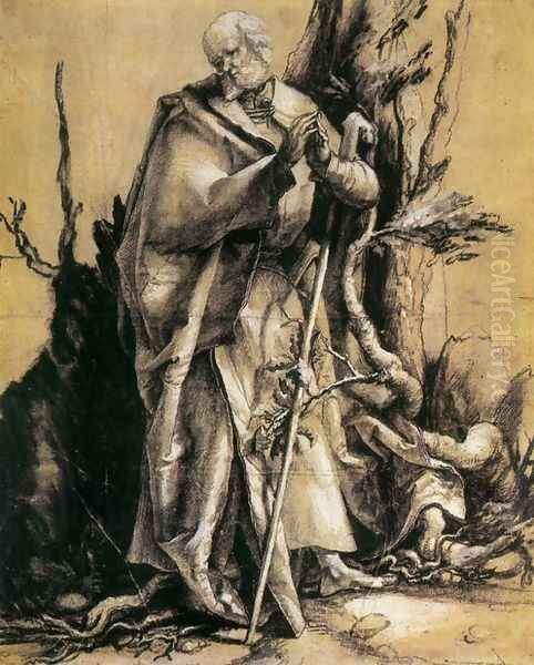 St John in the Forest Oil Painting by Matthias Grunewald (Mathis Gothardt)