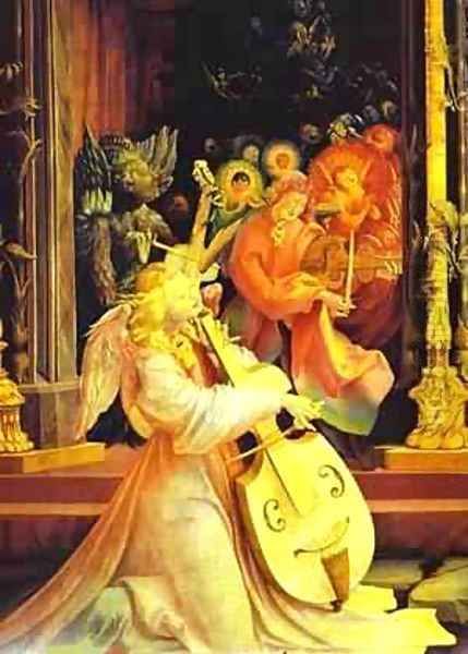 Concert Of Angels Detail 1 1510-1515 Oil Painting by Matthias Grunewald (Mathis Gothardt)