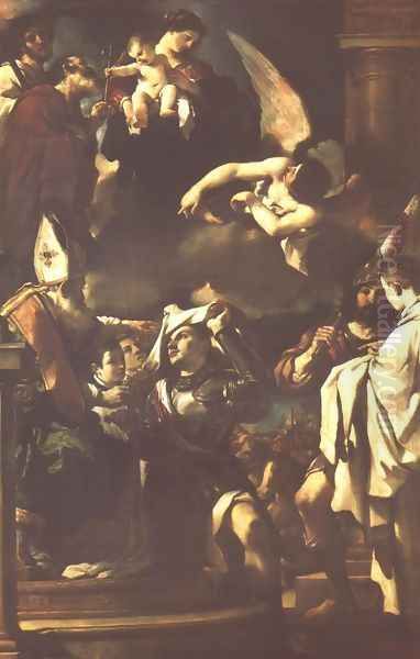 St William Of Aquitaine Receiving The Cowl 1620 Oil Painting by Giovanni Francesco Barbieri