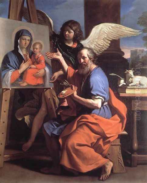 St Luke Displaying a Painting of the Virgin 1652-53 Oil Painting by Giovanni Francesco Barbieri