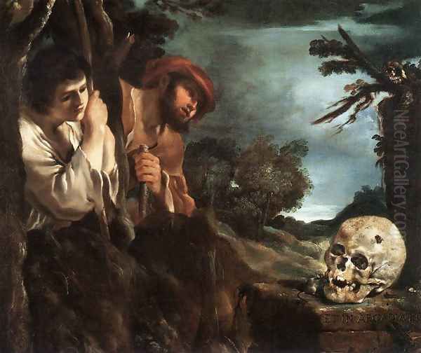 Et in Arcadia ego Oil Painting by Giovanni Francesco Barbieri