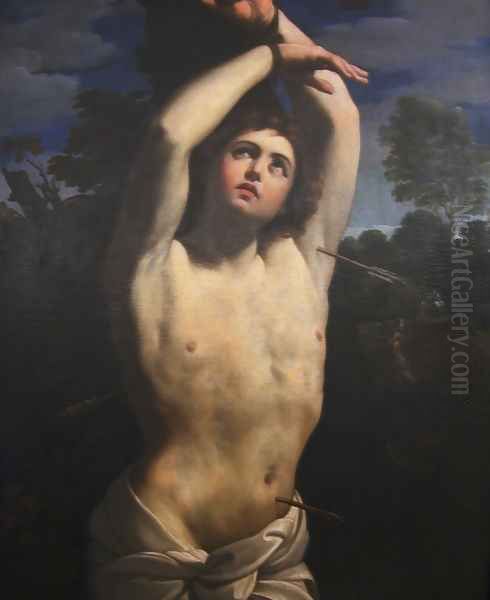 St Sebastian [detail #1] Oil Painting by Giovanni Francesco Barbieri