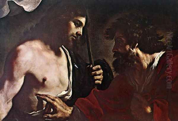 Doubting Thomas Oil Painting by Giovanni Francesco Barbieri