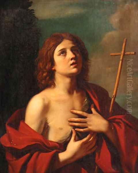 Saint John the Baptist 3 Oil Painting by Giovanni Francesco Barbieri