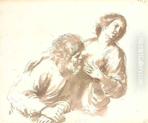 Roman Charity Cimon and Pero Oil Painting by Giovanni Francesco Barbieri