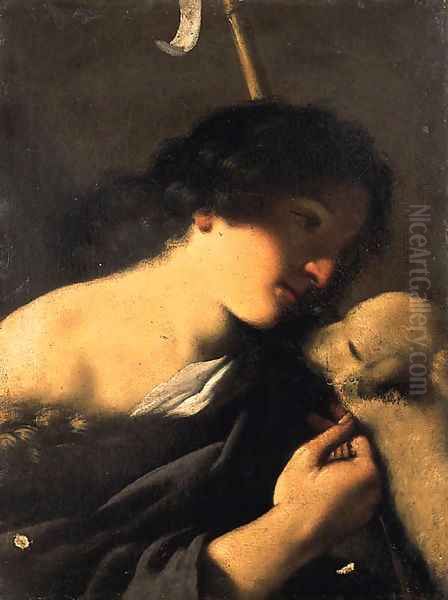 Saint John the Baptist 2 Oil Painting by Giovanni Francesco Barbieri