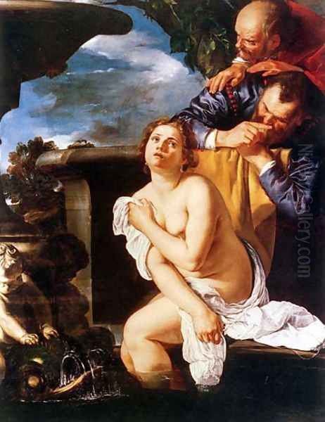 Susanna ei vecchioni (Susanna and the Elders) Oil Painting by Artemisia Gentileschi