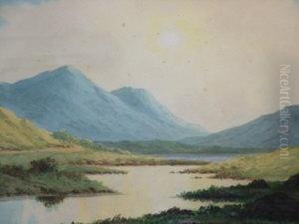 Highland Loch Scene Oil Painting by Douglas Alexander