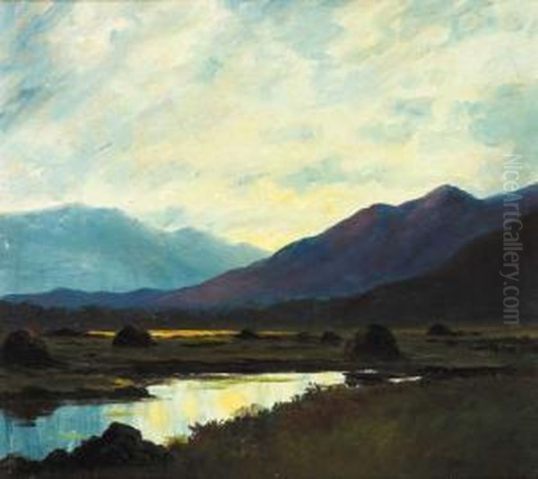 Sunset Near Leenane, Connemara Oil Painting by Douglas Alexander